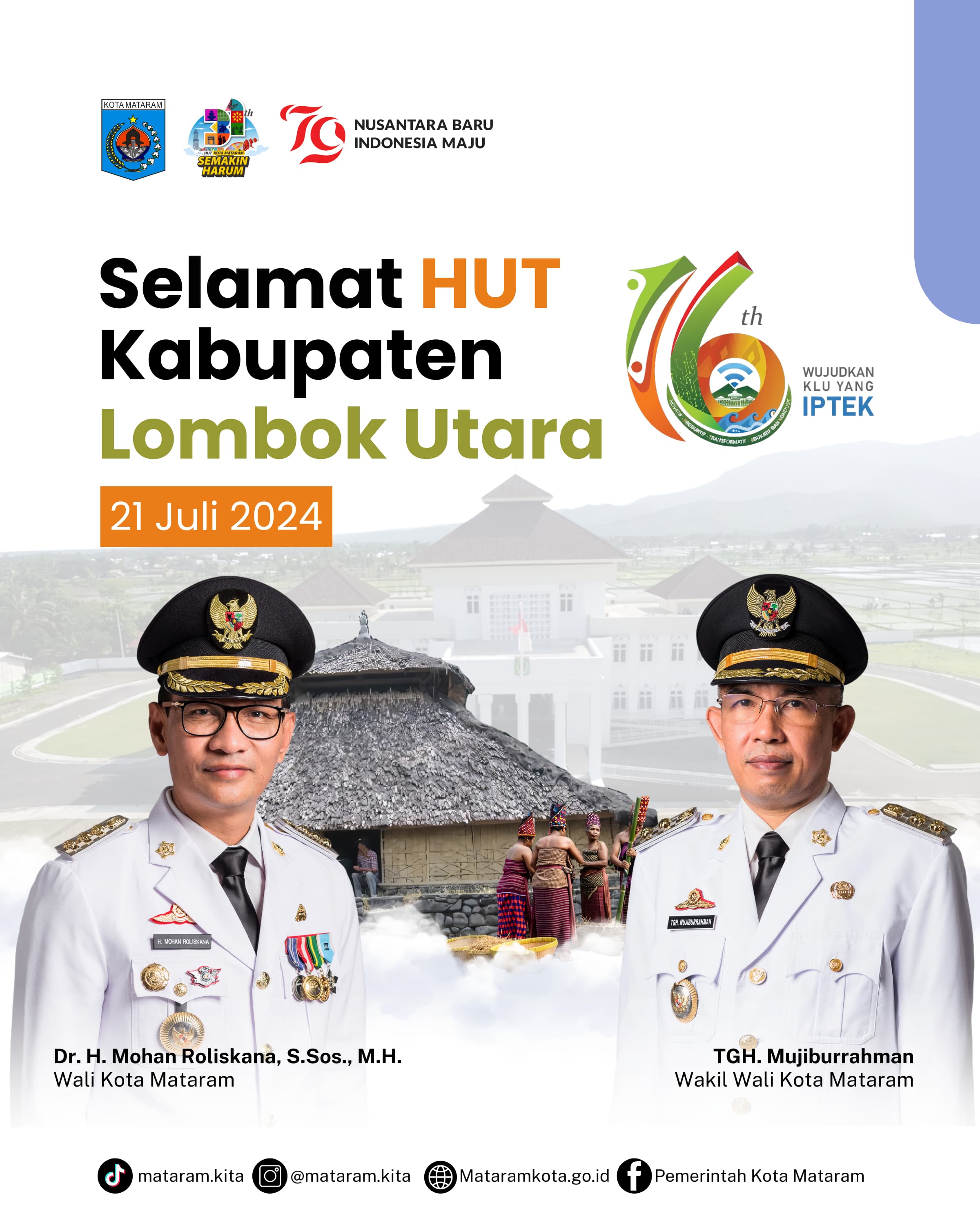 Selamat Hari Jadi Kabupaten Lombok Utara (KLU) Ke 16