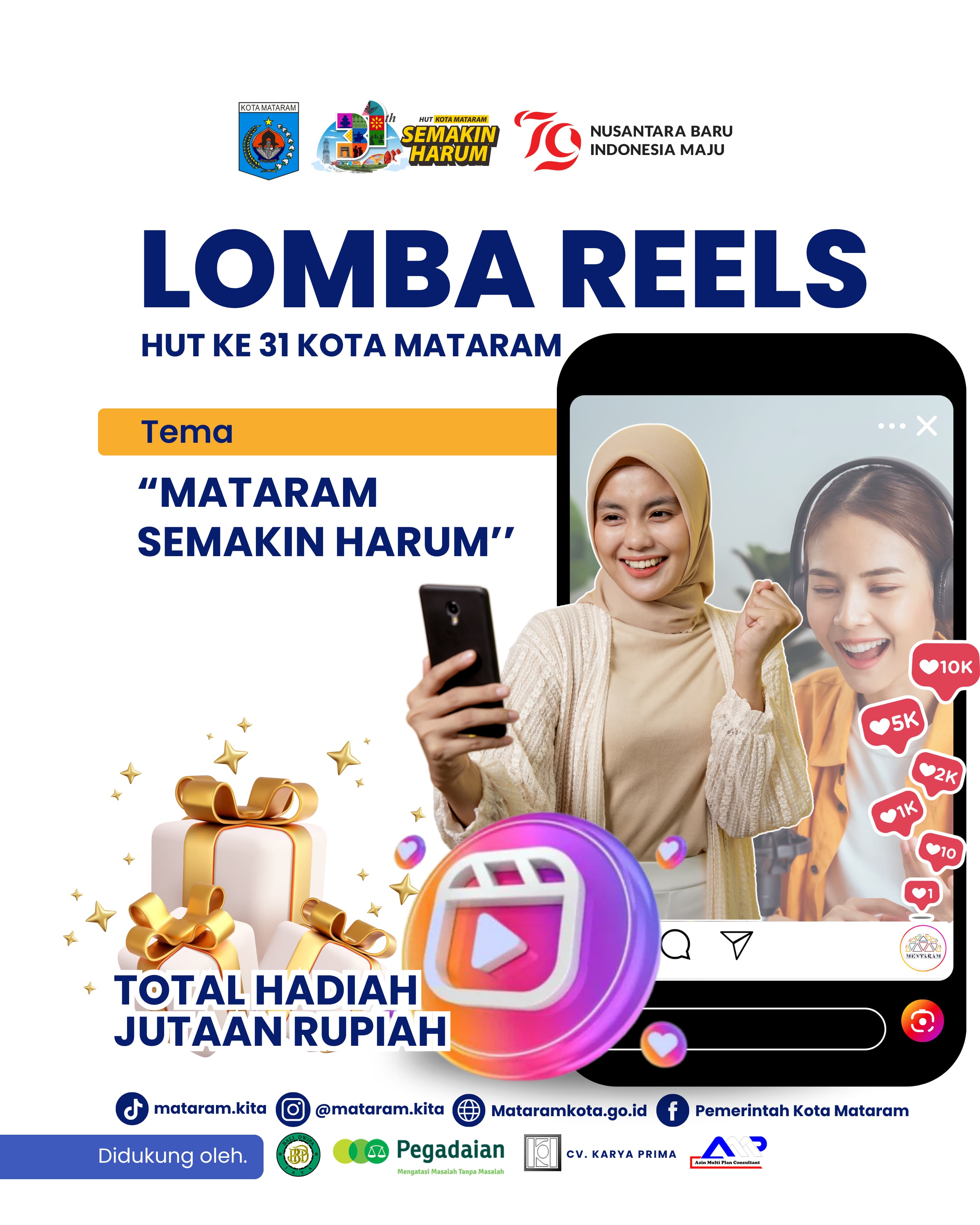 Lomba Video Reels dalam Rangka HUT Kota Mataram Ke 31