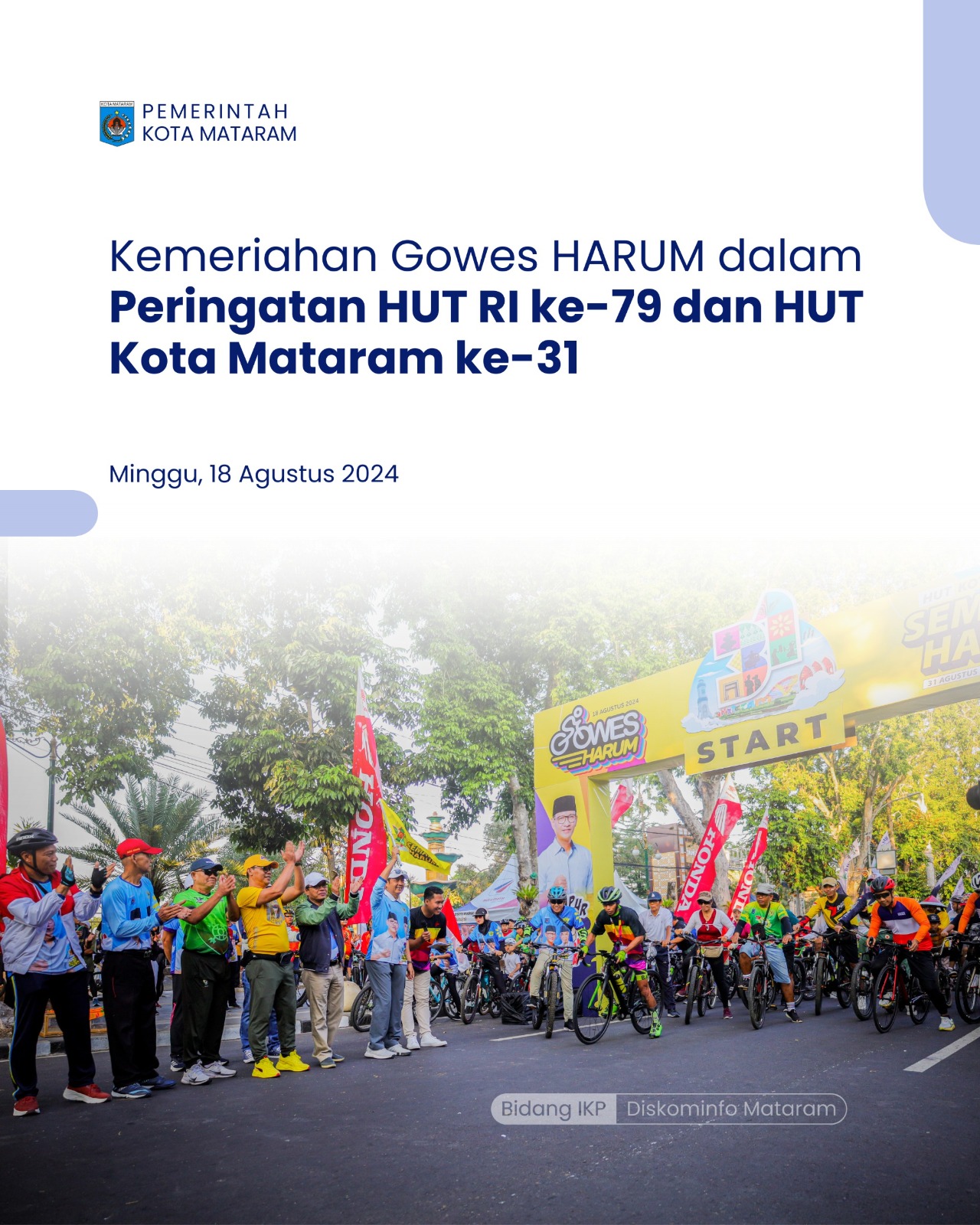 Kemeriahan Gowes HARUM dalam Peringatan HUT RI ke-79 dan HUT Kota Mataram ke-31