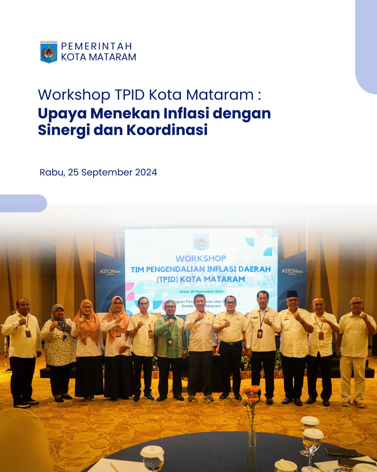 Workshop TPID Kota Mataram : Upaya Menekan Inflasi dengan Sinergi dan  Koordinasi