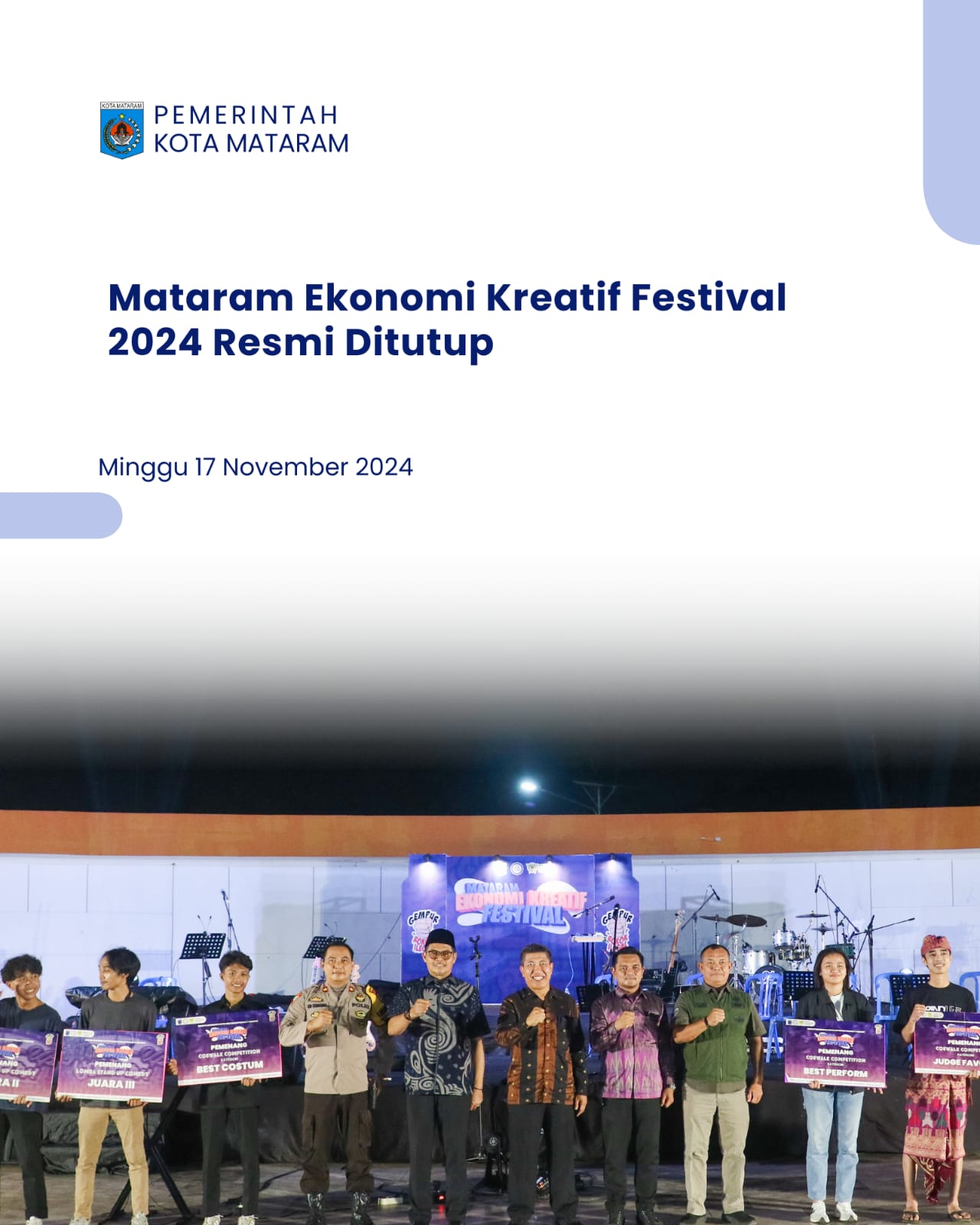 Mataram Ekonomi Kreatif Festival 2024 Resmi Ditutup