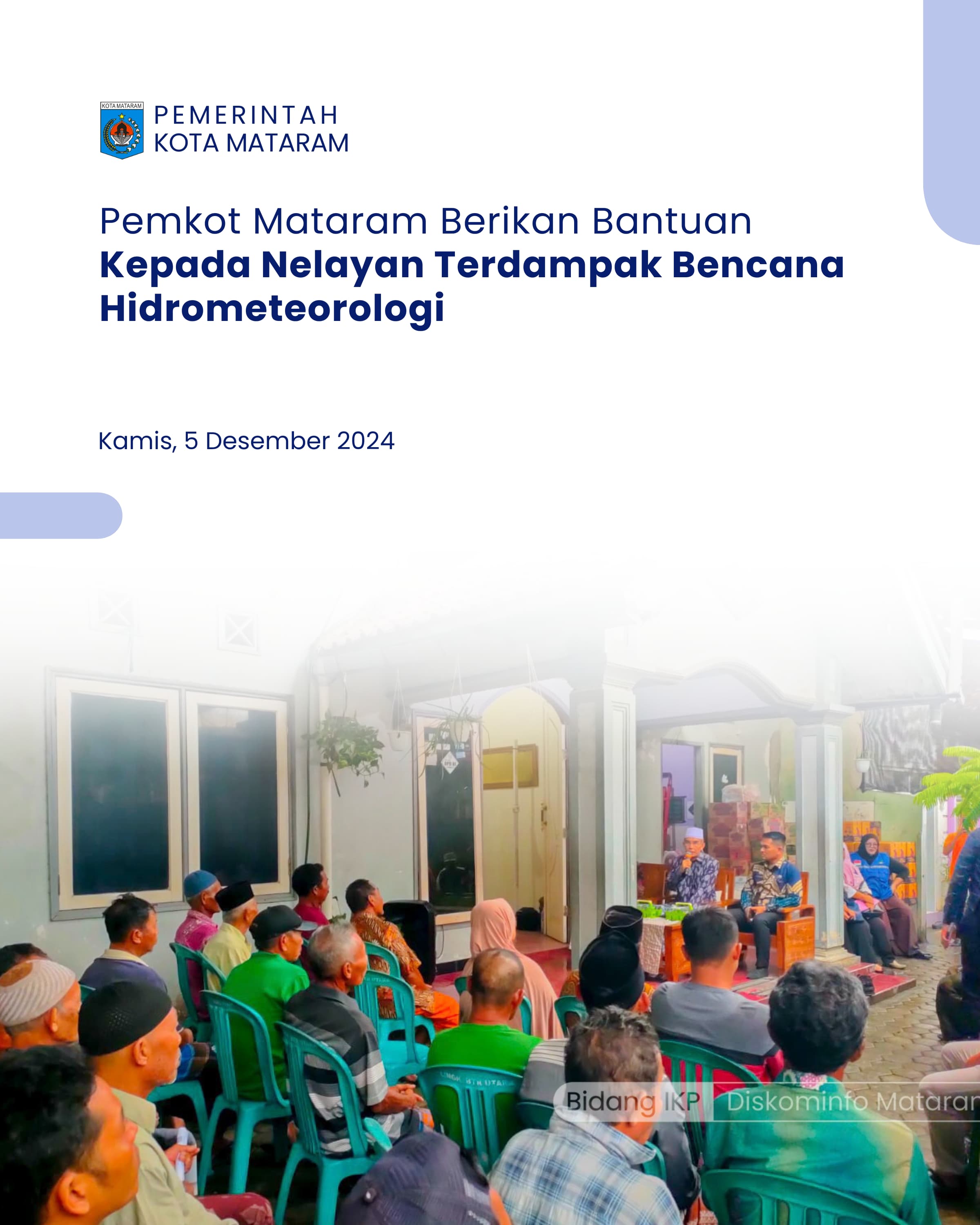 Pemkot Mataram Berikan Bantuan kepada Nelayan Terdampak Bencana Hidrometeorologi