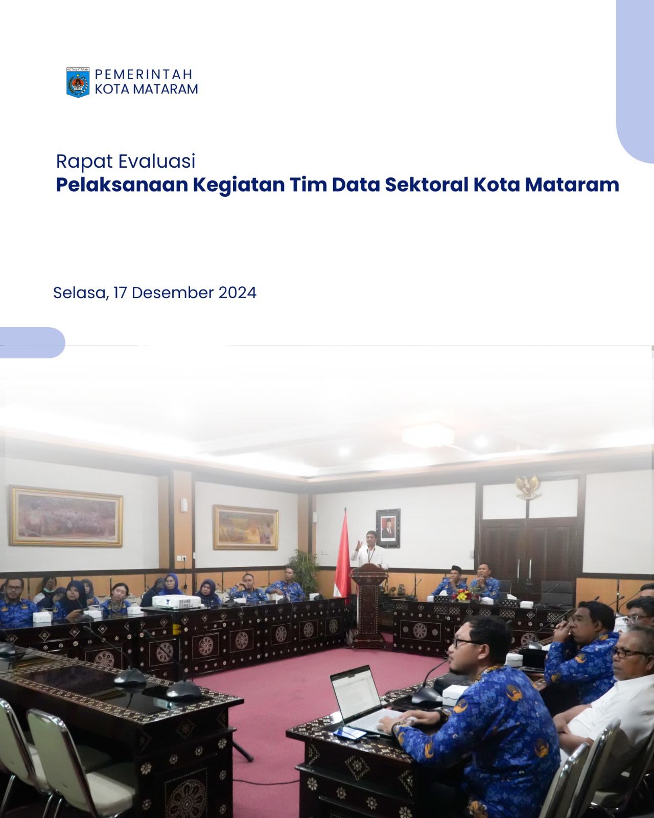 Rapat Evaluasi Pelaksanaan Kegiatan Tim Data Sektoral Kota Mataram