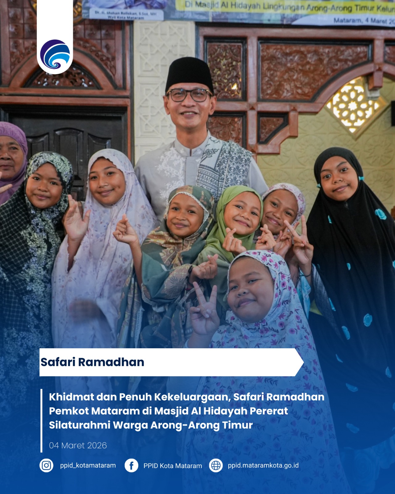 Khidmat dan Penuh Kekeluargaan, Safari Ramadhan Pemkot Mataram di Masjid Al Hidayah Pererat Silaturahmi Warga Arong-Arong Timur