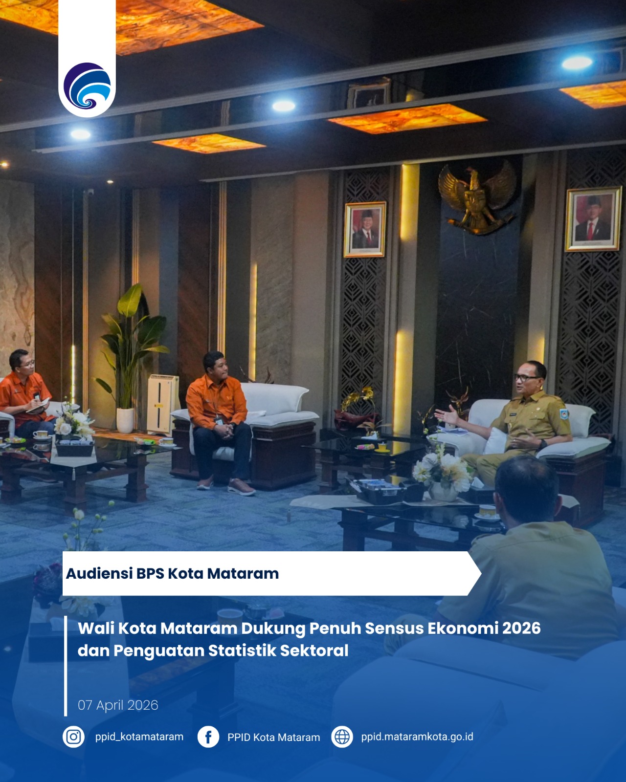 Wali Kota Mataram Dukung Penuh Sensus Ekonomi 2026 dan Penguatan Statistik Sektoral