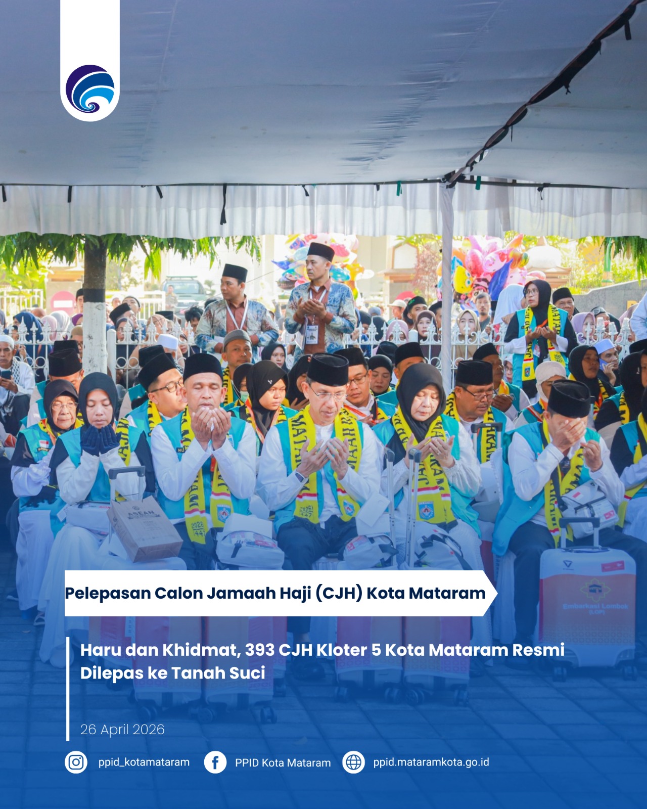 Haru dan Khidmat, 393 CJH Kloter 5 Kota Mataram Resmi Dilepas ke Tanah Suci