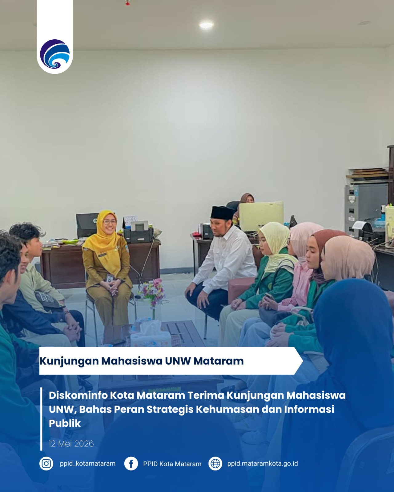 Diskominfo Kota Mataram Terima Kunjungan Mahasiswa UNW, Bahas Peran Strategis Kehumasan dan Informasi Publik