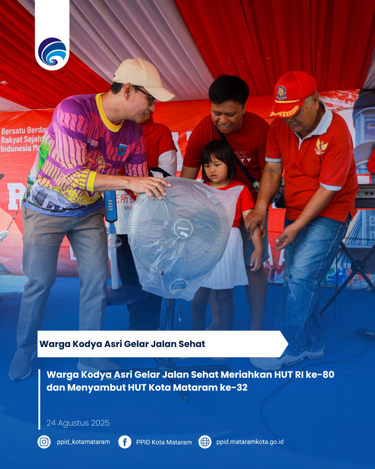 Warga Kodya Asri Gelar Jalan Sehat Meriahkan HUT RI ke-80 dan Menyambut HUT Kota Mataram ke-32