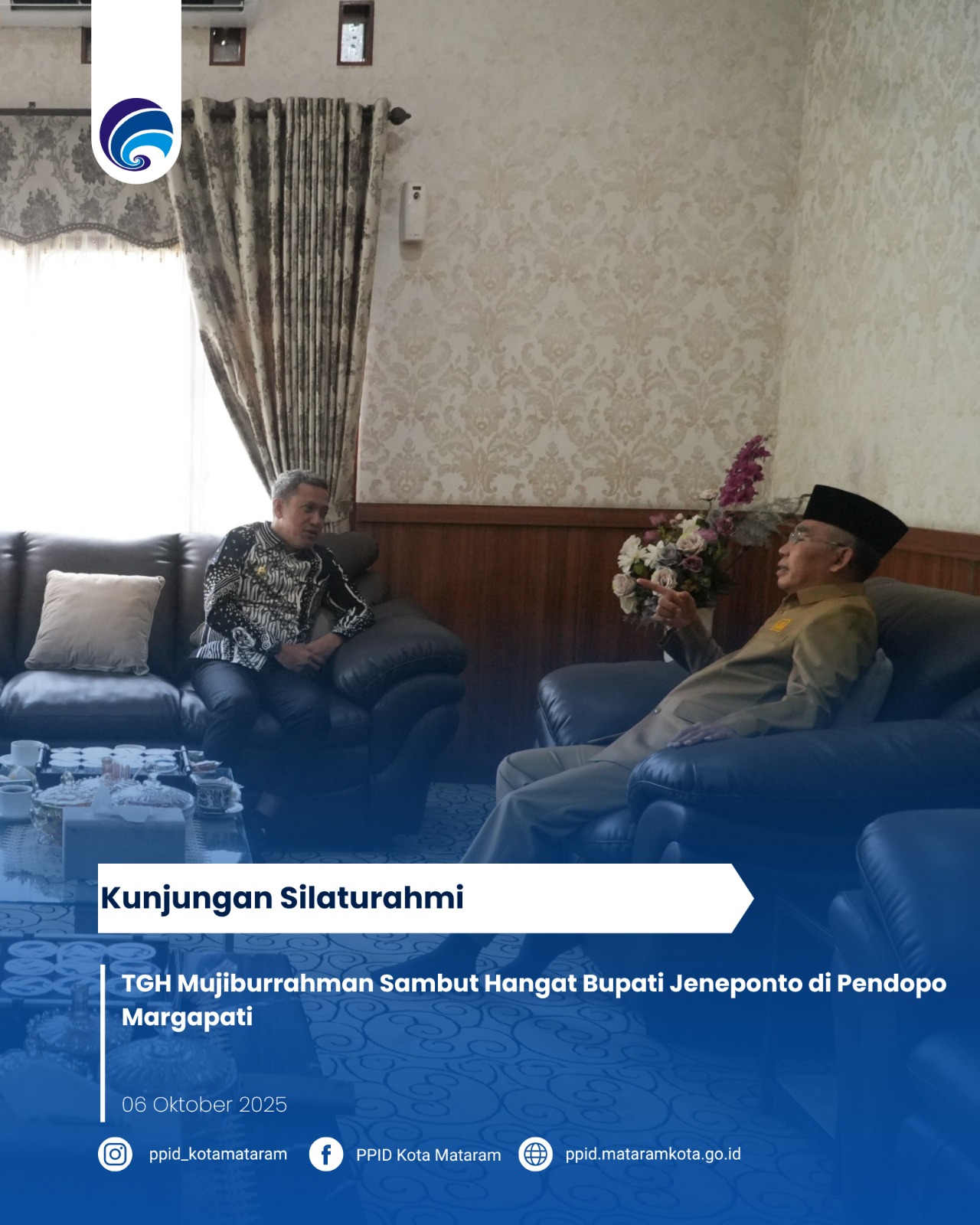 TGH Mujiburrahman Sambut Hangat Bupati Jeneponto di Pendopo Margapati