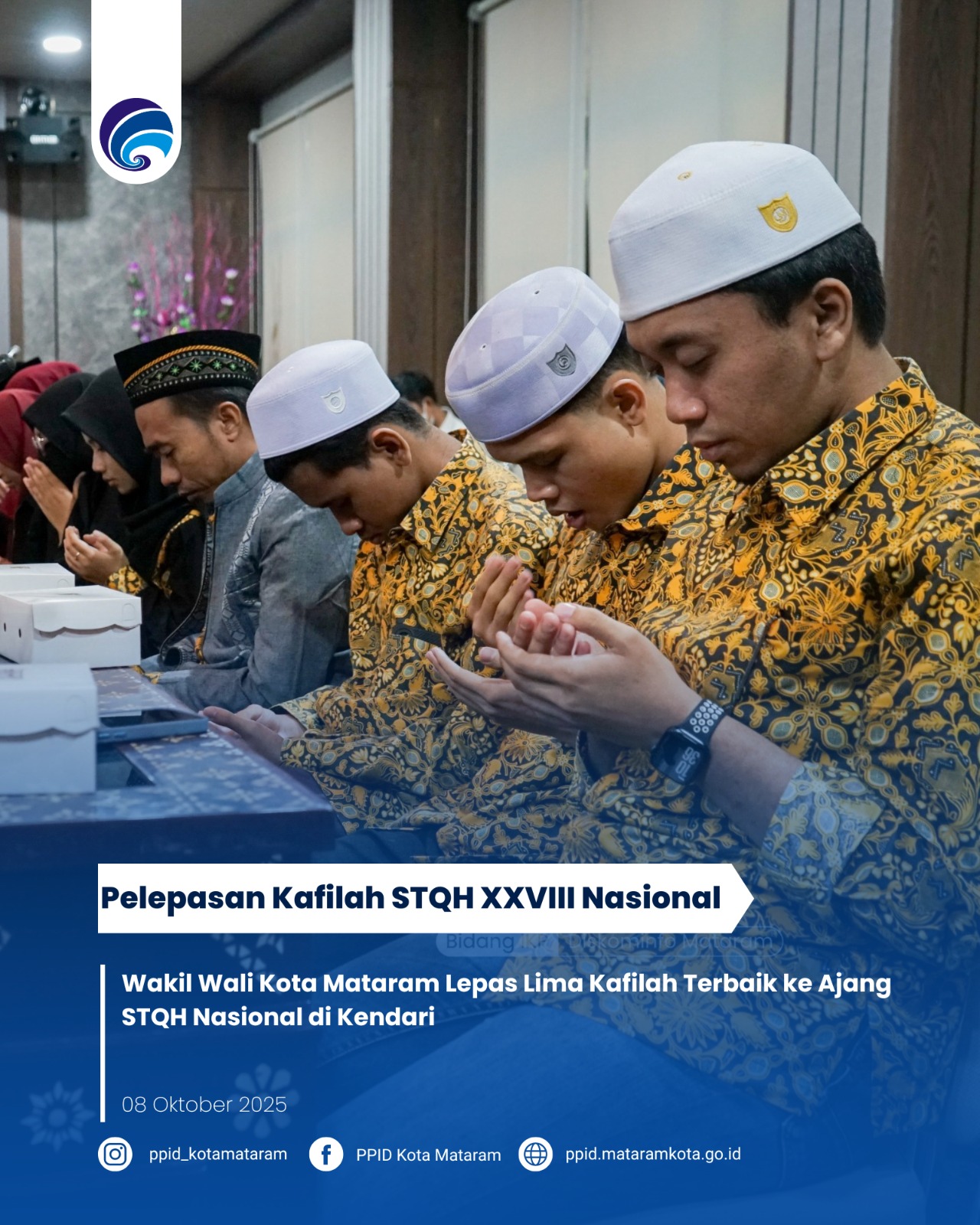 Wakil Wali Kota Mataram Lepas Lima Kafilah Terbaik ke Ajang STQH Nasional di Kendari