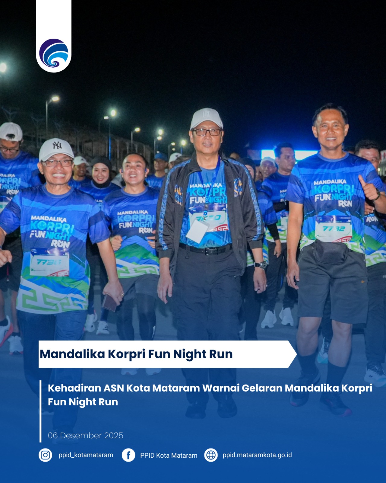 Kehadiran ASN Kota Mataram Warnai Gelaran Mandalika Korpri Fun Night Run