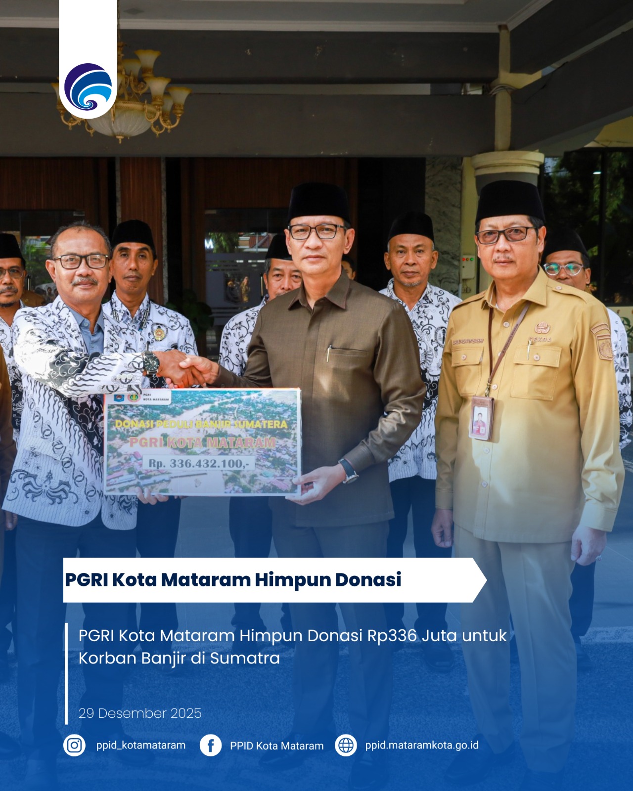 PGRI Kota Mataram Himpun Donasi Rp336 Juta untuk Korban Banjir di Sumatra