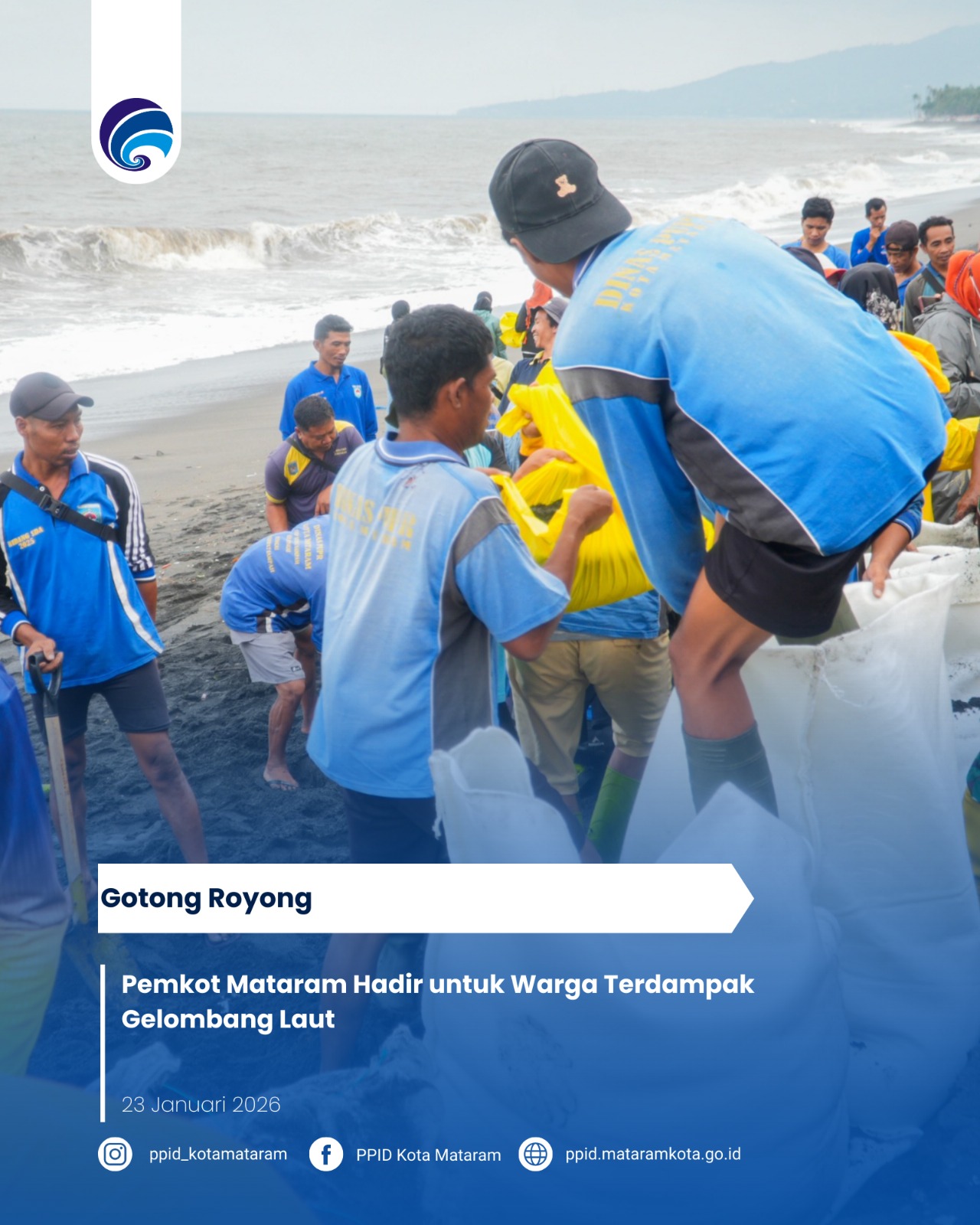 Pemkot Mataram Hadir untuk Warga Terdampak Gelombang Laut