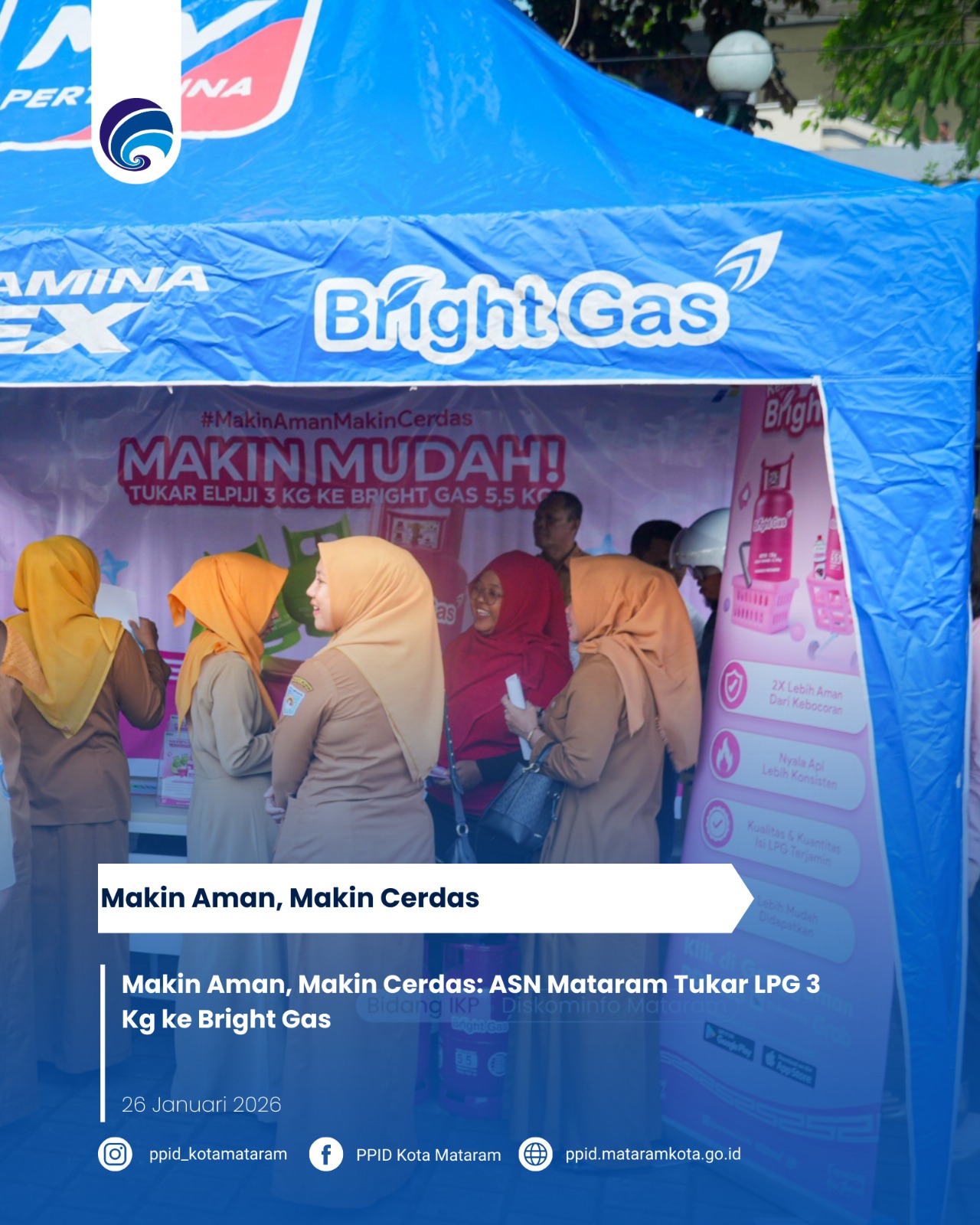 Makin Aman, Makin Cerdas: ASN Mataram Tukar LPG 3 Kg  ke Bright Gas