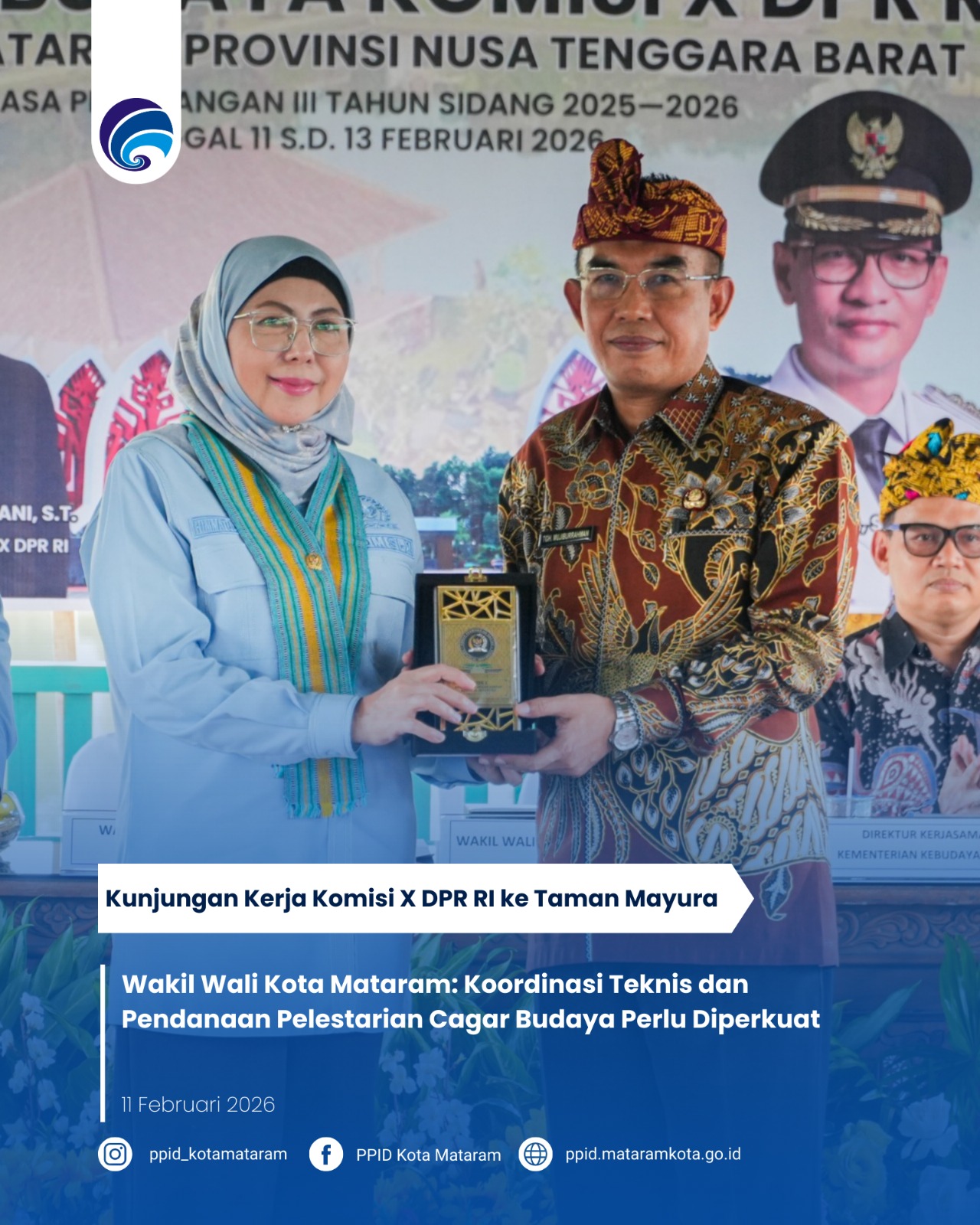 Wakil Wali Kota Mataram: Koordinasi Teknis dan Pendanaan Pelestarian Cagar Budaya Perlu Diperkuat